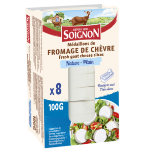 Image du produit : Fresh goat cheese slices Plain x8, 100g